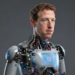 photography of marc zuckerberg as a highly detailed android. leds, electronics, links. hyper realistic, detailed, professional digital art, unreal engine 5, 8 k rendering, no blur, clear.