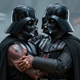 darth vader force choking someone, profile pic, accurate anatomy, accurate hands, highly detailed, digital art, epic,