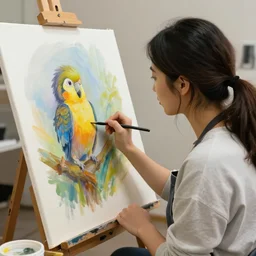 stable diffusion draws paints her very best picture