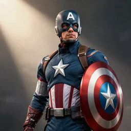 Gigachad as Captain America, cinematic lighting, HD,