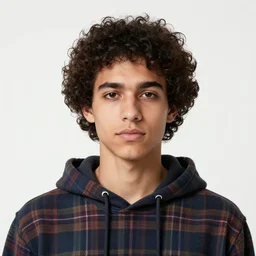 highly detailed portrait of a the corpser, tartan hoody, photographic realistic background, ringlet hair by atey ghailan, by greg rutkowski, by greg tocchini, by james gilleard, by joe fenton, by kaethe butcher, gradient blue, black, and white color scheme, trending in pinterest, award winning details