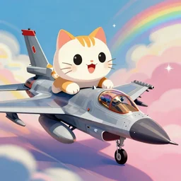 nyan cat piloting an f - 1 6, beautiful composition, vibrant colors, smooth, digital art, artstation, 2 d game art, concept art, colorful