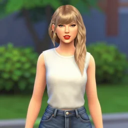 screenshot of taylor swift as a sims 4 character realistic sims 4 style taylor swift
