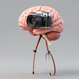 camera inside brain looking out walking on stilts, absurdist comic by nebbertieef