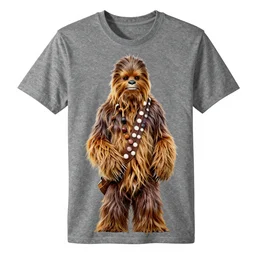 t - shirt with a design of barry white as chewbacca