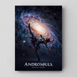 The Andromeda Galaxy breakdancing on a dark souls 3 poster, art station award winner.