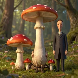 💡🍄🧚, 3 d, unreal engine 5, octane render, detailed, cinematografic, cinema 4 d, nvidia ray tracing graphics, artstation, greg rutkowski style, style rene magritte, surreal