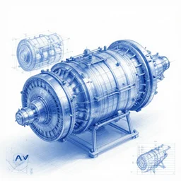 blueprint of a theoretical futuristic fusion reactor, NASA, 4k