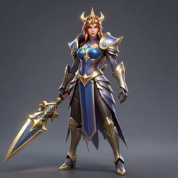 character sheet of Caitlyn from League of Legends as a star guardian, 3d render, 8k resolution, octane render