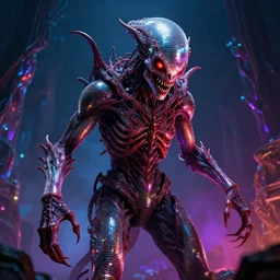 hyper realistic and highly detailed horrific entity. disco diffusion style. highly detailed bright colorful lights in a dark fantasy landscape. professional digital art, no grain, clear lines render, no blur, octane render, trending on art station, concept art.