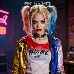 (((((((( film still RIHANNA as Arkham Harley Quinn : sassy : 8K UHD : 2023 promotional poster : Harley Quinn movie studio lighting !!!!!!