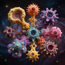 material study, beautiful, colorful, strange exotic shapes, sharp focus, highly detailed, 4 k, cosmic background