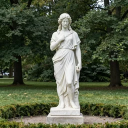 a marble statue of dark souls in a park