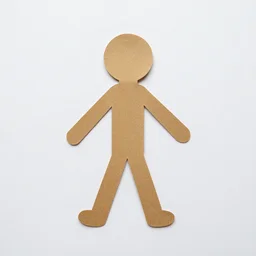 stick marionette on paper