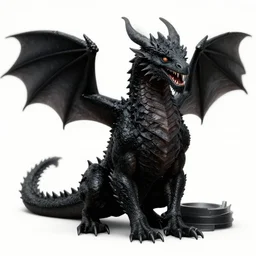 Portrait of a terrible black dragon by Samwise Didier