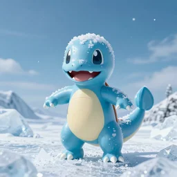 charmander made completely of ice, photography