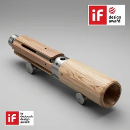 single cyborg rail - gun designed by c. a. k. e., marc newsom, zaha hadid, blond ltd, layer design ; natural materials ; industrial design ; behance ; le manoosh ; pinterest ; if design award ; reddot design award