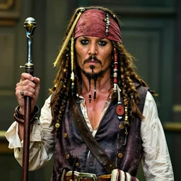 Jackie Chan is Captain Jack Sparrow, hyperdetailed, artstation, cgsociety, 8k