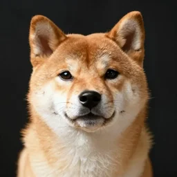 shiba inu, making kekw face