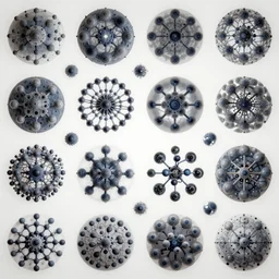 illusions, molecular abstract art, rounds, moleculs, genom, artstation hq, in style of simon c page