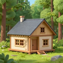 my grandpa build a house in forest