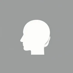 a minimalistic logo icon in a head shape, creative, vector