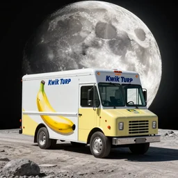 Kwik Trip banana truck from Wisconsin driving on the moon
