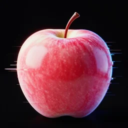 apple with glitch and chroma effect, black background