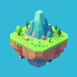 a floating island on an ocean isometric art, low poly art, game art, artstation, 3D render, cgsociety, unreal engine 5