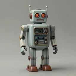 1 9 5 0 s retro robot knome. muted colors.