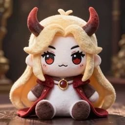 cute fumo plush of the lord of the underworld hades herself, anime girl, vray