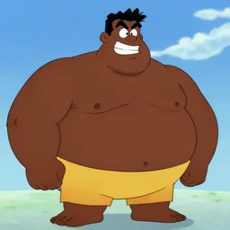 80s cartoon of a big black man