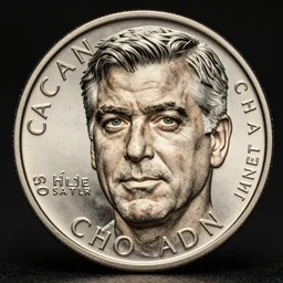 george clooney on the face of canadian loonie coin