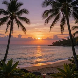 a beautiful sunset view of a tropical seascape, magical, stunning, art by caspar david friedrich and asher brown durand and peder balke, intricate details, trending on artstationhq and wikiart