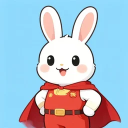 a cartoon rabbit re-imagined as a hero. illustration