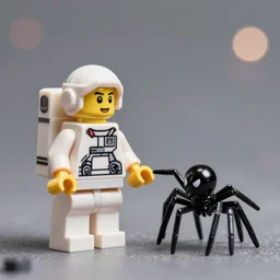 lego astronaut fights spider ( eos 5 ds r, iso 1 0 0, f / 8, 1 / 1 2 5, 8 4 mm, postprocessed, bokeh )