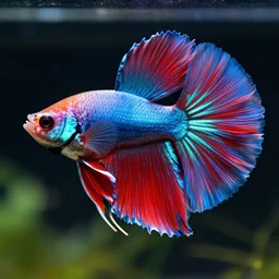 A beatiful beta fish flashing amazing colors, digital art, trending on artstation