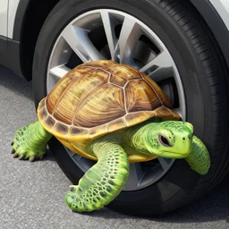 turtle with cars wheels