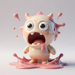 insanely detailed simplistic funny splashy glossy melted reaction diffusion screaming, drops, drips, beautiful cute, cute melting miniature resine action figure, High detail photography, 8K, 3d fractals, cute pictoplasma, one simple ceramic tintoy melting plastic, melting, melting swampmonster wrinkled face Figure sculpture, goggle eyes, 3d primitives, in a Studio hollow, by pixar, by chris mars, by jason edmiston, cgsociety, cgsociety, cgsociety, houdini, zbrush, artstation, simulation