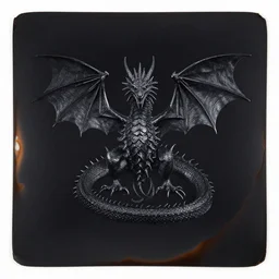 wet plate photography, burnt edges, dark background, dragon by beksinski and giger