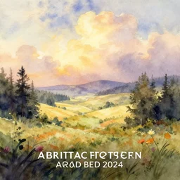 a striking watercolor of a landscape on a warm summer's day, award - winning concept art, elegance esoteric fantasy lighting mood