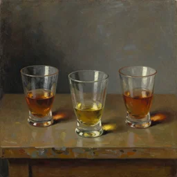 three cups only do i propose for sensible men. one for health, the second for love and pleasure, the third for sleep ; when these have been drunk up, wise guests make for home, in the style of a beautiful neoclassical carravagisti painting, oil on canvas, thick palette knife