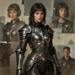 hyperdetailed portrait of beautiful armored girl dark. digital painting, artstation hq. intricate. marat zakirov. helen ilnytska. incredible background. vincent di fate. light by stuart lippincott. full height. decollage. assemblange. cgsociety. 8 0 s sci fi art