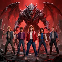eleven from stranger things fighting demongorgon from stranger things, high detailed bloody