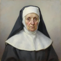 a portrait of an old nun, oil painting, pale colors, high detail, 8 k, wide angle, trending on artstation,