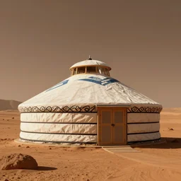 Mongolian yurt on Mars, artstation