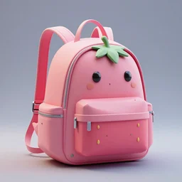 a futuristic backpack in strawberry fruit shape, digital art, artgem, octane render, lowpoly render, artstation, hasselblad photo, 4 k resolution, fashion design, product photo, product design