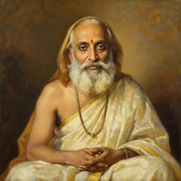 an oil painting of Nisargadatta Maharaj, by Rembrandt