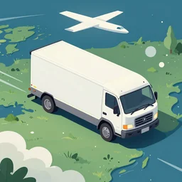 illustration, all in one land sea air transpot vehicle