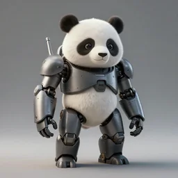 minimalistic mech panda android, naturel, hyper detailed, digital art, trending in artstation, cinematic lighting, studio quality, smooth render, unreal engine 5 rendered, octane rendered, art style by klimt and nixeu and ian sprigger and wlop and krenz cushart